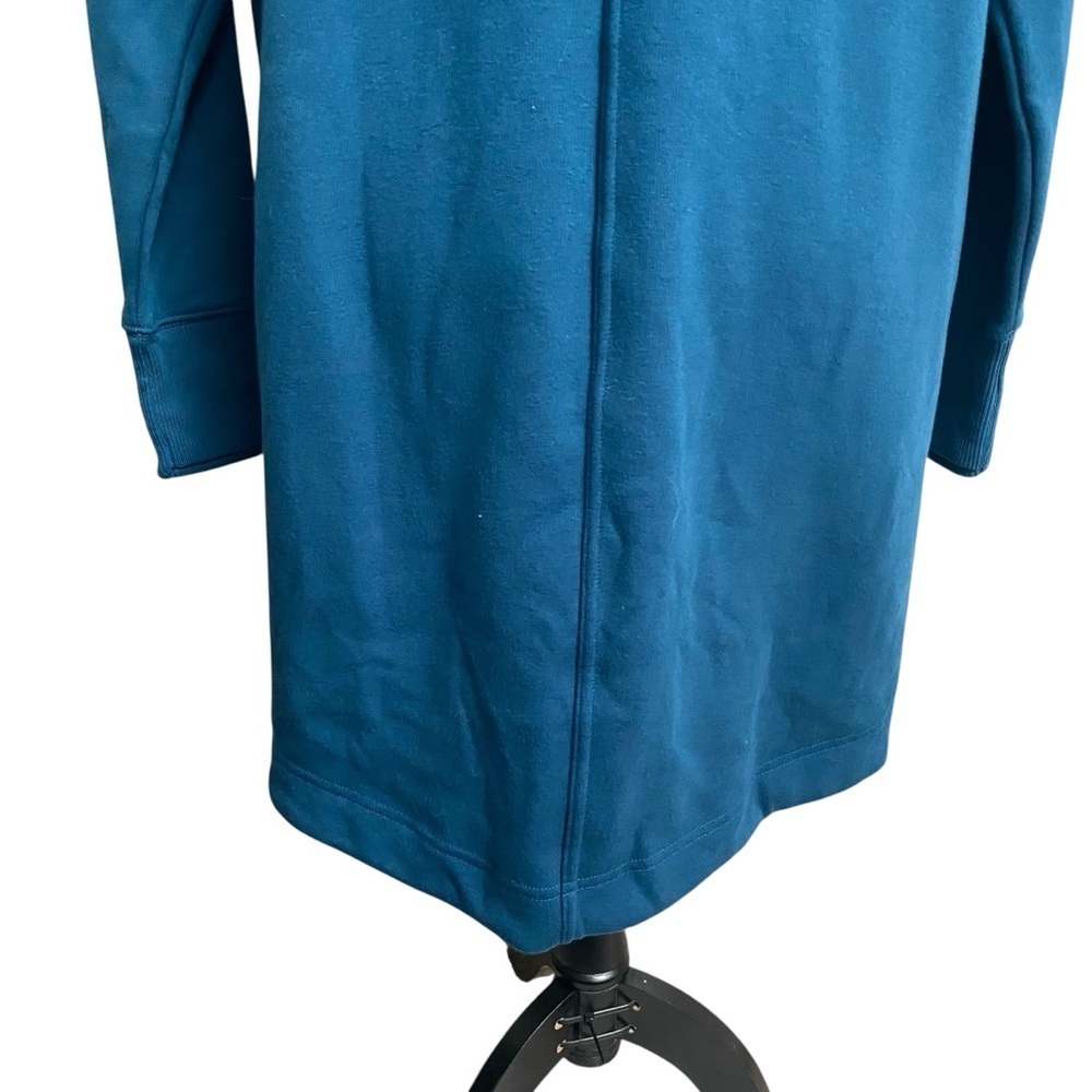 Athleta Cozy Karma Mock Neck Sweatshirt Dress Small Teal Pockets - Picture 14 of 16